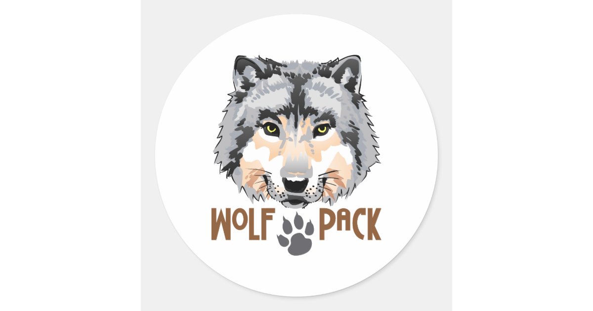 WOLF PACK CLASSIC ROUND STICKER | Zazzle