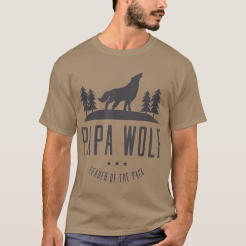 Wolf Pack Family  Dad Papa Wolf T_Shirt