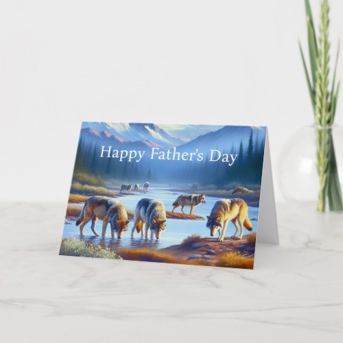 Wolf Pack Fathers  Day Greeting Card