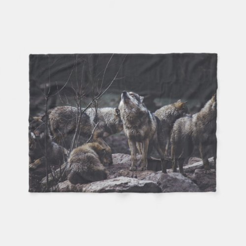 Wolf Pack Fleece Blanket