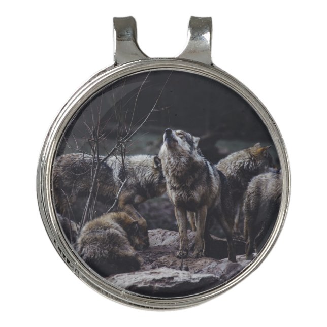 Wolf Pack Golf Hat Clip (Front)