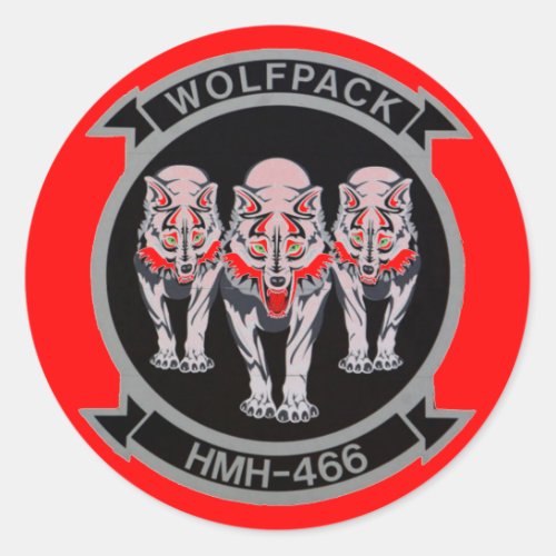 WOLF PACK  HMH_466 CLASSIC ROUND STICKER