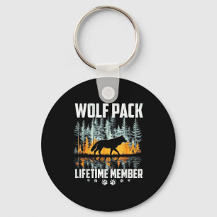 Wolf pack howling wolf lifetime member wildlife keychain