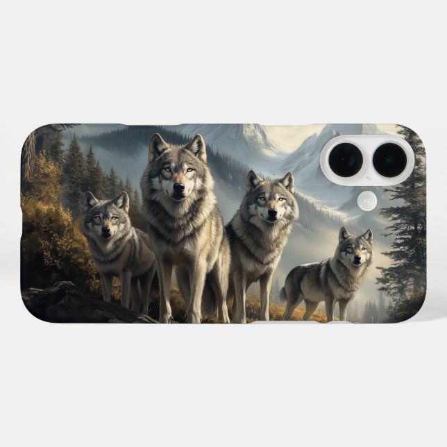 Wolf Pack in Mountain Landscape Case-Mate iPhone Case (Back (Horizontal))