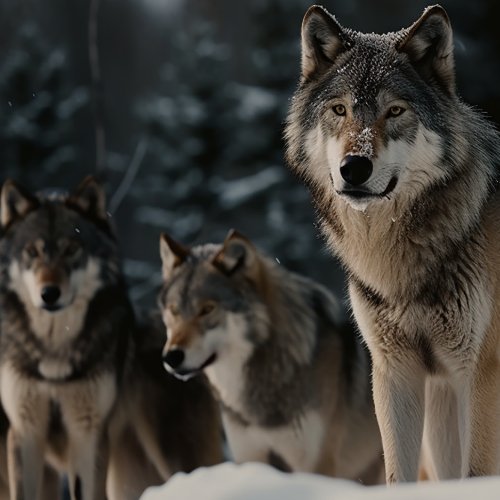 Wolf Pack in Winter Snow Jigsaw Puzzle