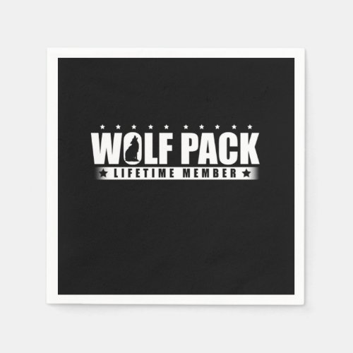Wolf Pack Lifetime Member Wolves Alpha Carnivore M Napkins