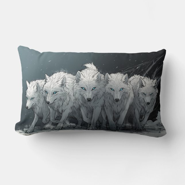 Wolf Pack  Lumbar Pillow (Front)