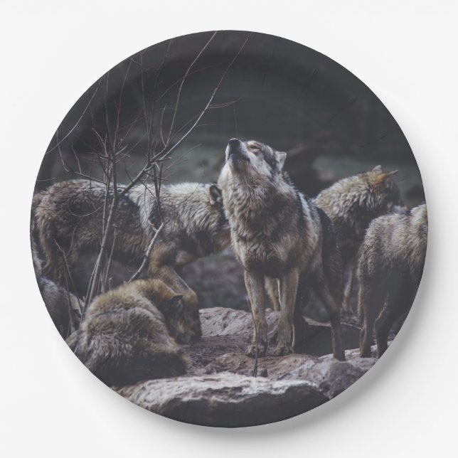 Wolf Pack Paper Plates (Front)
