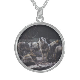 Wolf Pack Sterling Silver Necklace