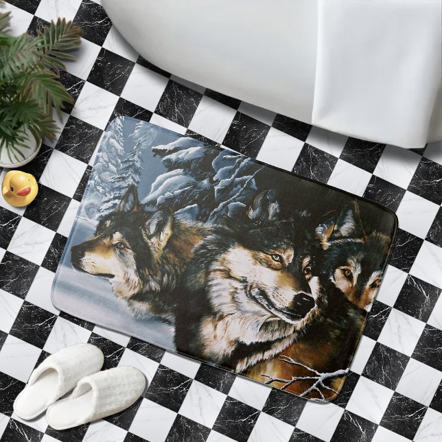 Wolf Pack Winter Bath Mat (Creator Uploaded)
