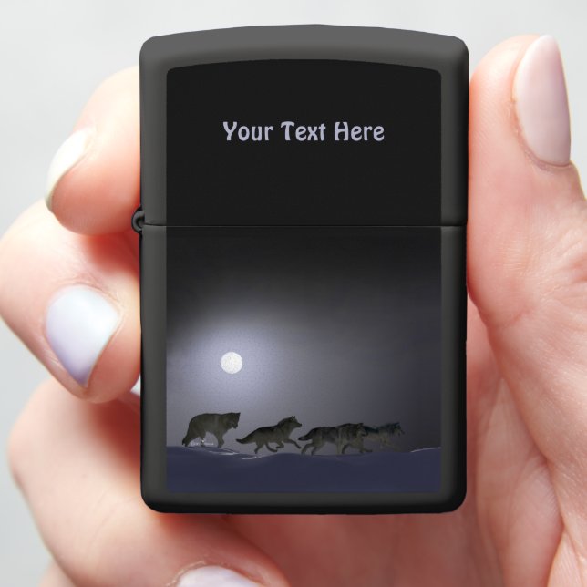 Wolf Pack Zippo Lighter (In Hand)