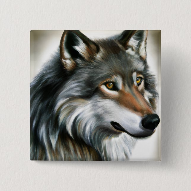 Wolf Painting Button (Front)