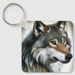 Wolf Painting Keychain
