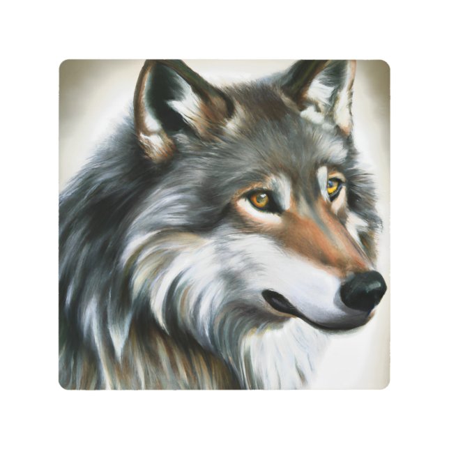 Wolf Painting Metal Print (Front)