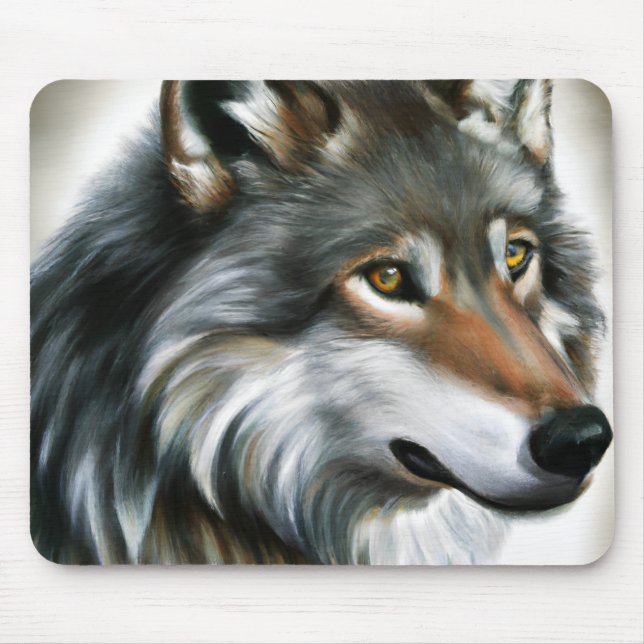 Wolf Painting Mouse Pad (Front)