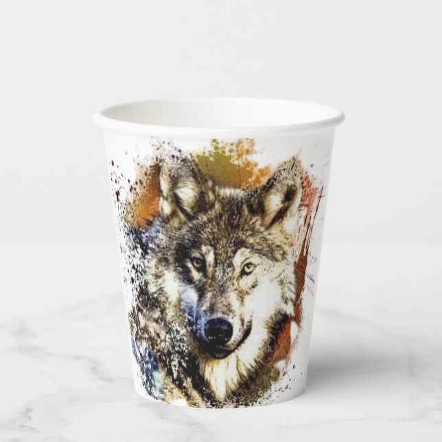 Wolf   paper cups (Front)
