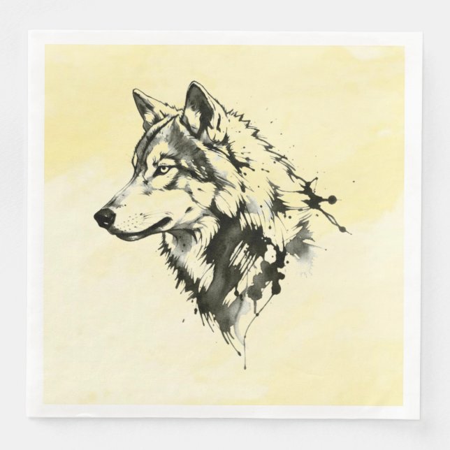 Wolf Paper Dinner Napkins (Front)