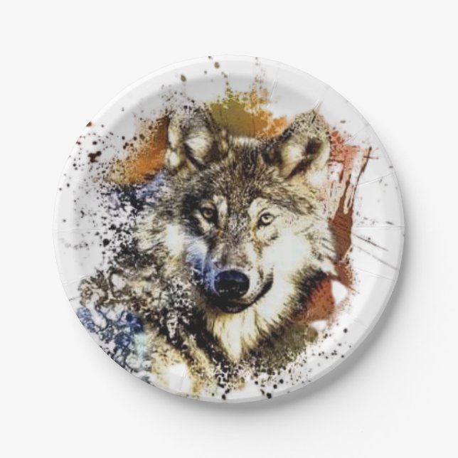 Wolf   paper plates (Front)