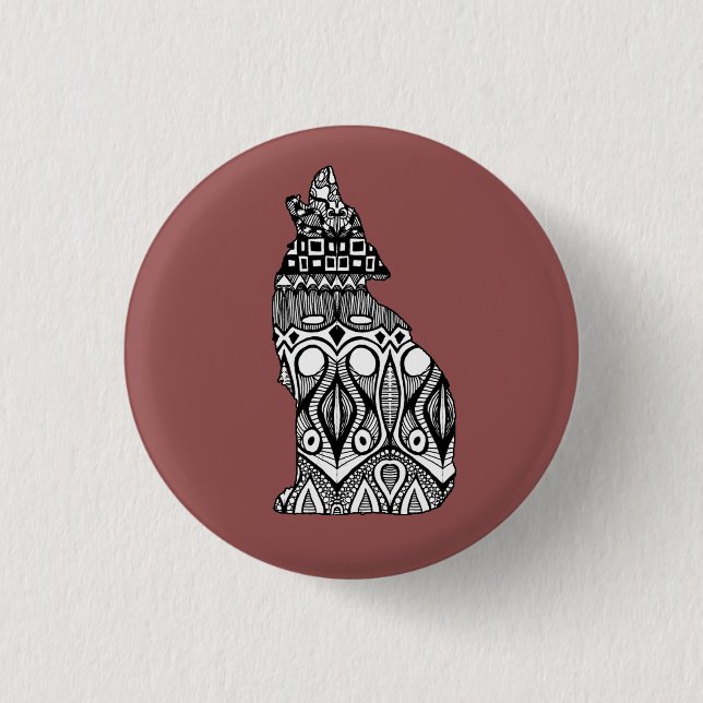 Wolf Pattern Button (Front)