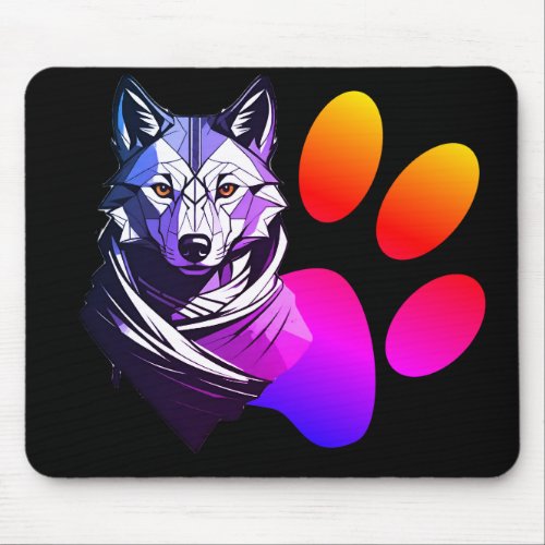 Wolf paw mouse pad