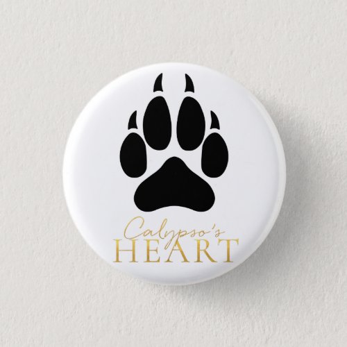 Wolf Paw Print Calypsos Heart Button