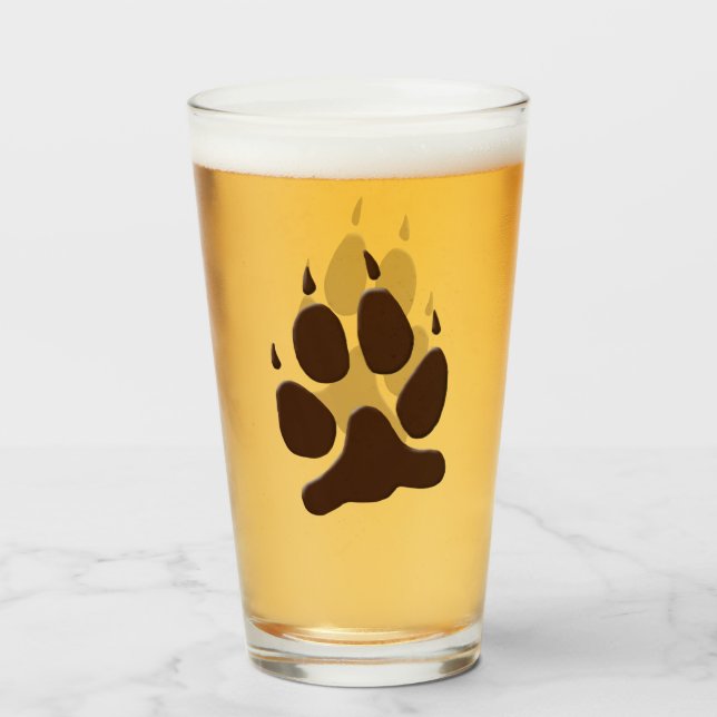 Wolf Paw Print Glass (Front Filled)