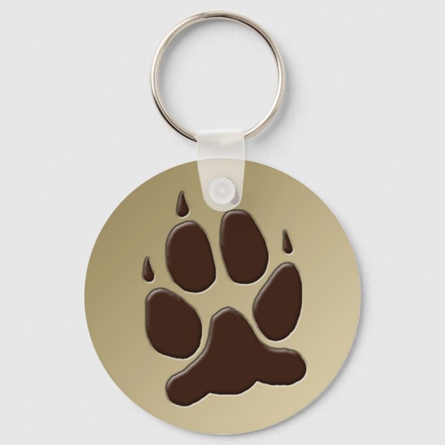 Wolf Paw Print Keychain (Front)