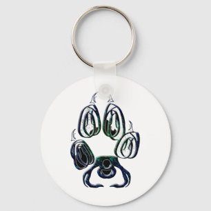 Wolf Paw Print Keychain