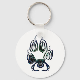 Wolf Paw Print Keychain