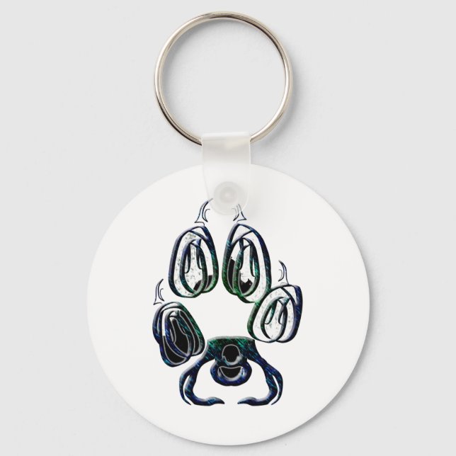 Wolf Paw Print Keychain (Front)