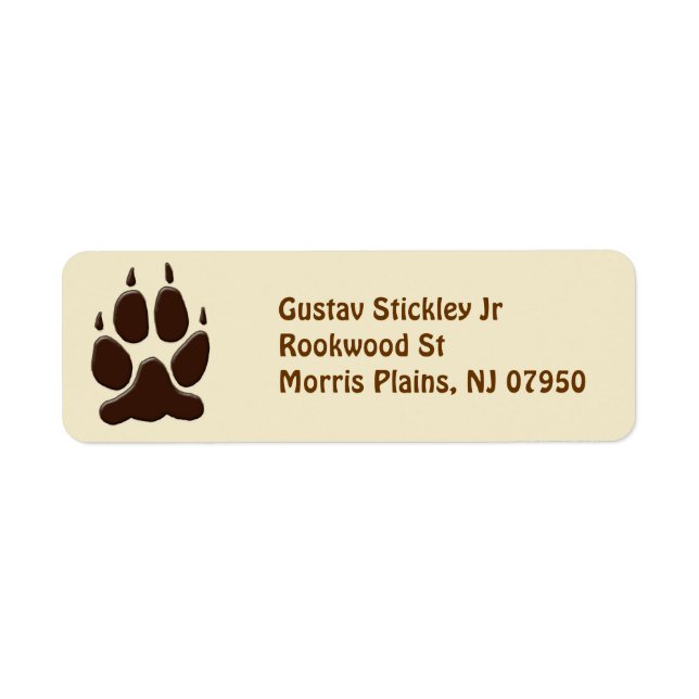 Wolf Paw Print Label (Front)