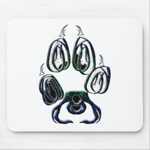 Wolf Paw Print Mouse Pad