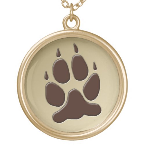 Wolf Paw Print Pendant