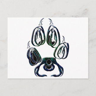 Wolf Paw Print Postcard