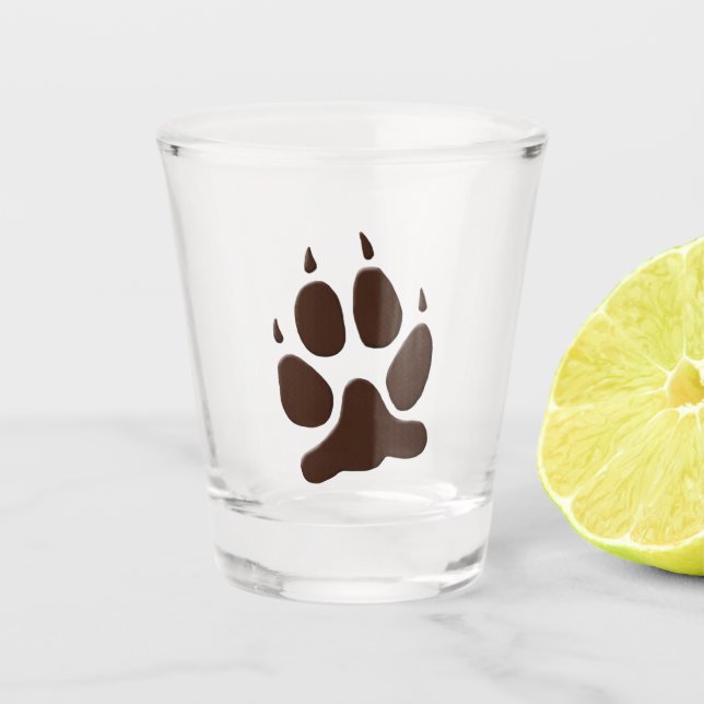 Wolf Paw Print Shot Glass (Front)