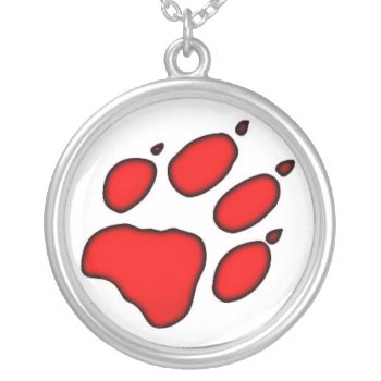 Wolf Paw Print Silver Plated Necklace by spike_wolf at Zazzle
