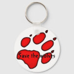 Wolf Paw, Save The Wolves Keychain at Zazzle