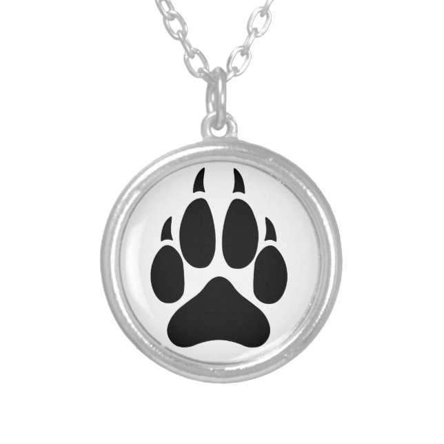 Wolf Paw Silver Plated Necklace (Front)