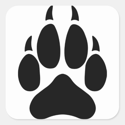 Wolf Paw Square Sticker