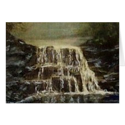 WOLF PEN MILL BACK WATERFALL  GREETING CARD