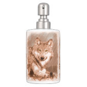 Wolf Pencil Sketch Image Art Bath Set (Front)
