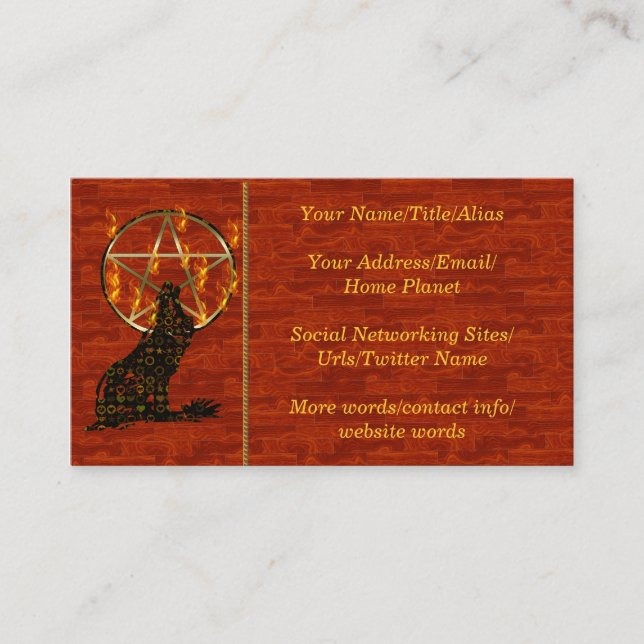 Wolf Pentagram Business Card (Front)