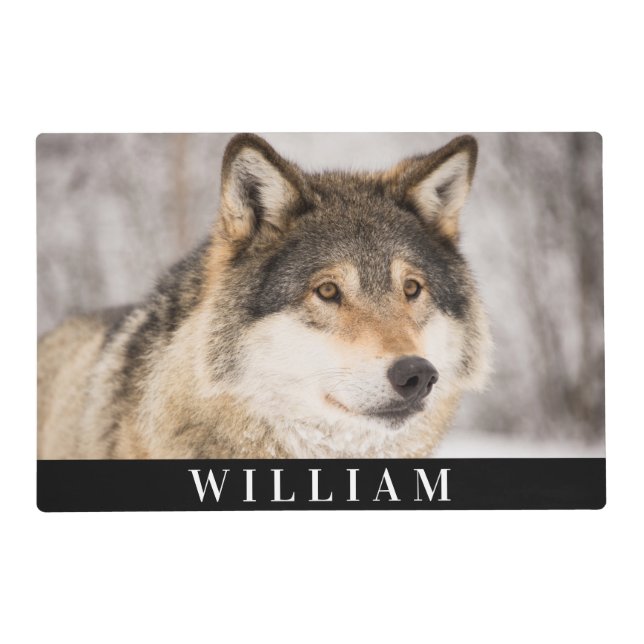 Wolf photo animal wildlife Birthday Party  Placemat (Front)