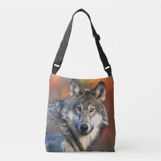 Wolf Photograph Crossbody Bag