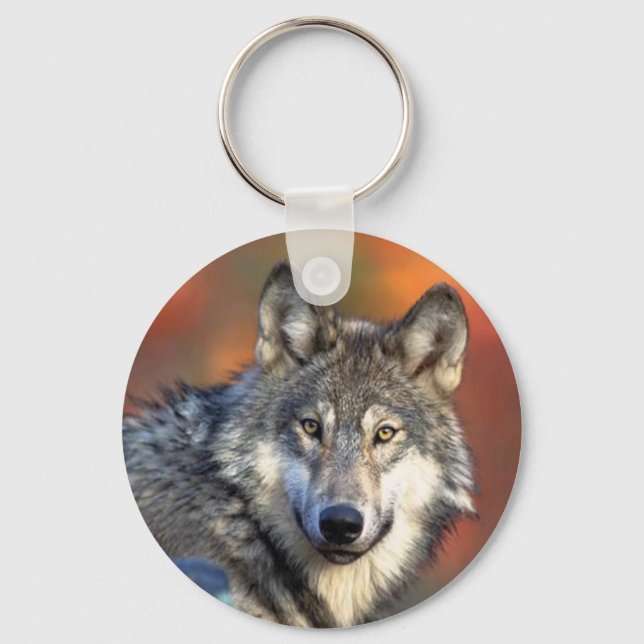 Wolf Photograph Keychain (Front)