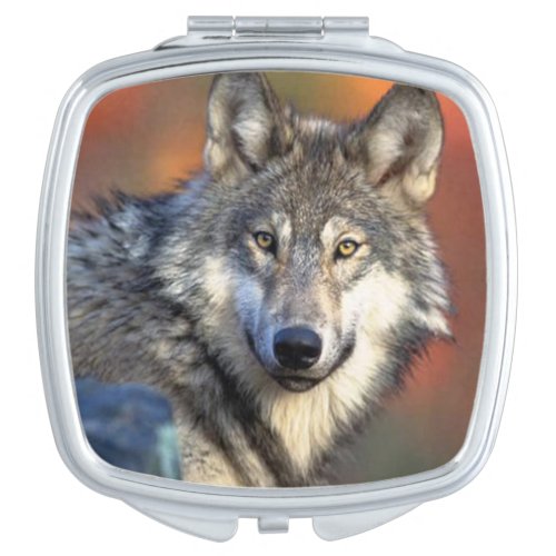 Wolf Photograph Makeup Mirror