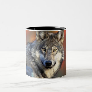 Wolf Photograph Two-Tone Coffee Mug