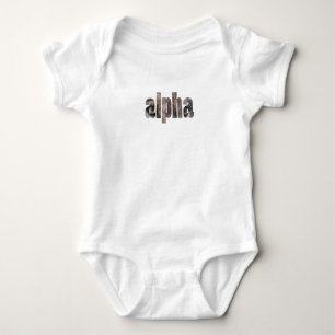 Wolf Photograph Wildlife Nature Alpha Typography Baby Bodysuit