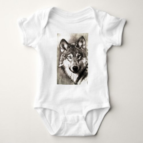 Wolf Photographic Art Spirit Guide Animal Love  Baby Bodysuit