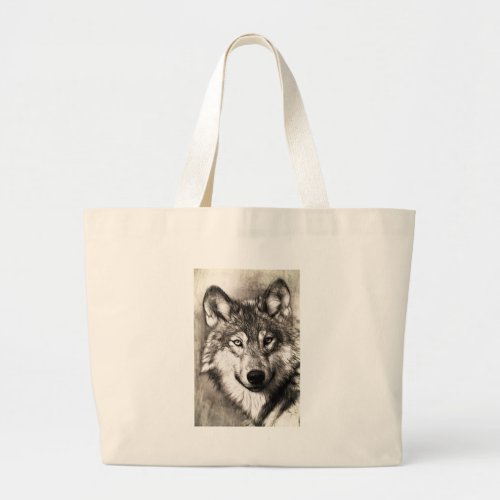 Wolf Photographic Art Spirit Guide Animal Love  Large Tote Bag